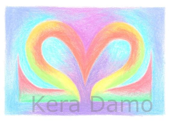 A coloured pencil drawing made by visual artist Kera Damo from The Hague / Een gekleurde potloodtekening van beeldend kunstenaar Kera Damo uit Den Haag