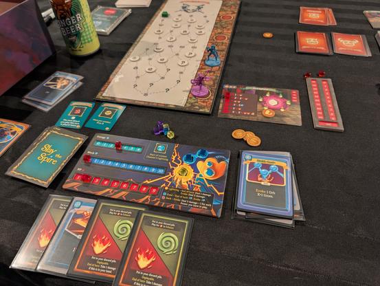 Completed act 1 in Slay the Spire board game