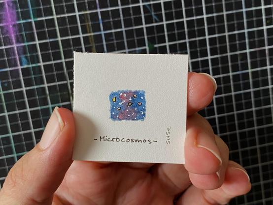 "Microcosmos". Ein sehr kleines Bild vom Weltall. Seehr sehr klein.