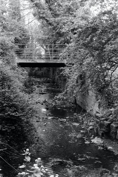 Duddel Brook at Ribchester, a few yards from its confluence with the River Ribble.
