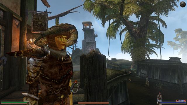 My character, a chimer with a crab hat