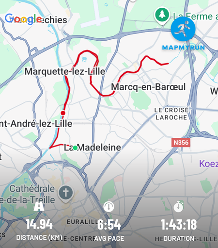 Running map & data

Distance 14.94 km
Avg pace 6:54
Duration 1:43:18