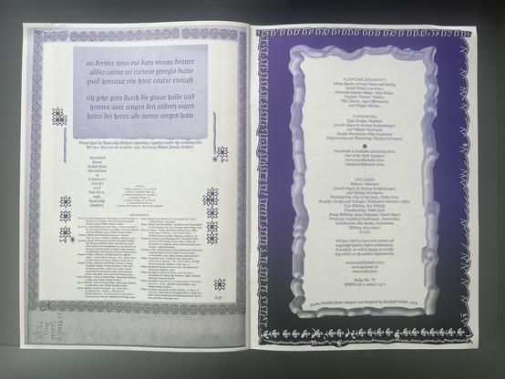 Last spread with notes and extensive credits.