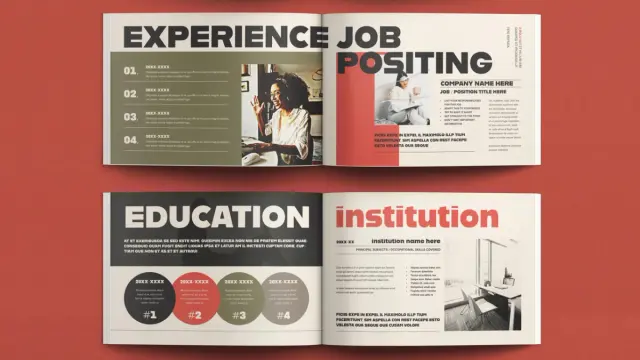 Bold, Modern InDesign CV Resume Brochure Template by E-Type