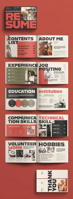 Bold, Modern InDesign CV Resume Brochure Template by E-Type