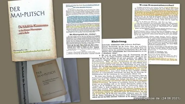 Collage zur Broschüre Blutmai - einzelne Seiten
