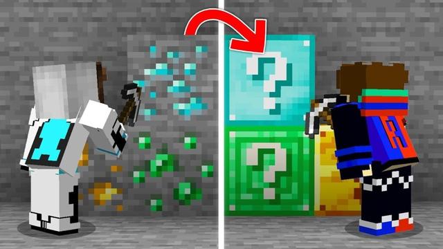 Minecraft, But All ORES are LUCKY BLOCKS