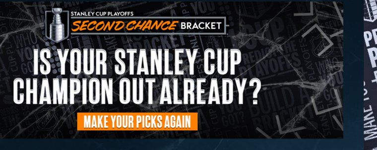 A screenshot showing the NHL Bracket Challenge Second Chance bracket.