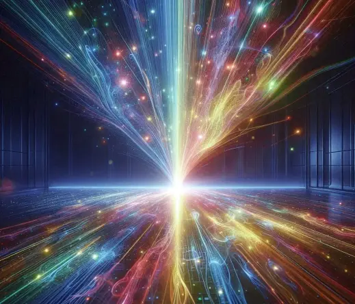 generata AI fascio di luce laser che appare dal nulla