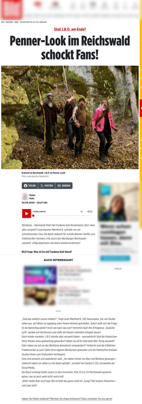 Schockierender Artikel über die Band J.B.O.