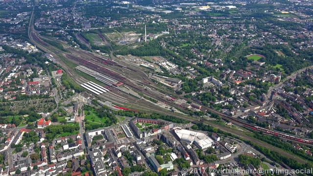 An aerial photo of the Wanne-Eickel main station.