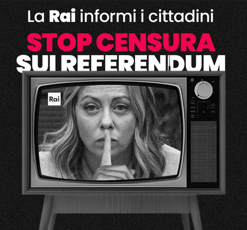 La Rai informi i cittadini. 
Stop censura sui Referendum.