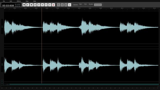 A screenshot of AudioMass, an open-source, web-based audio editor.