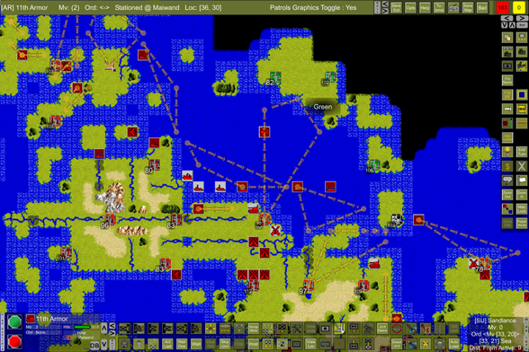 Screenshot of a running Empire Deluxe Combined Edition game session.
