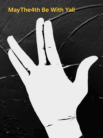 Volcan greeting or Mr. Spocks hand sign from Star Trek.