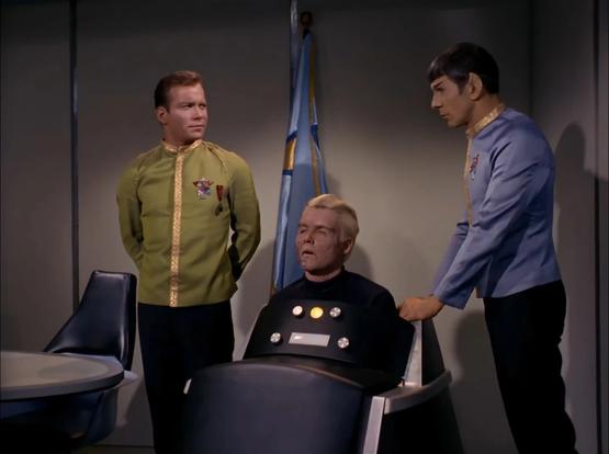 Spock kidnaps the disabled Capt. Pike, hijacks the Enterprise, and then surrenders for court martial.