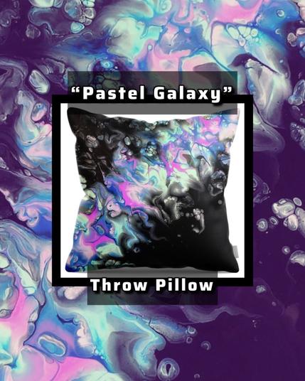 Neon colors in a diagonal strip across the convex evoking a world of imagination. On a throw pillow.