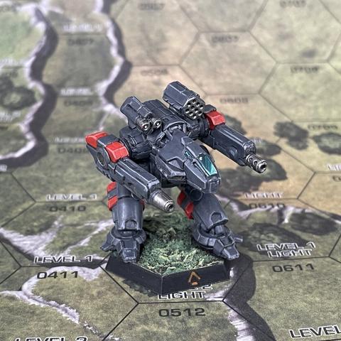 Ebon Jaguar miniature painted dark grey with red accents