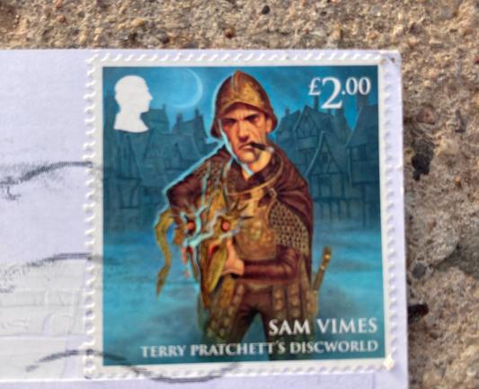 UK stamp featuring the Discworld series