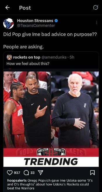 Rocket Fans already trying to blame their L on Pop🤮 #🖕the Rockets