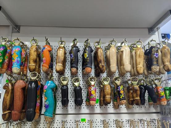 Peculiar bottle opener wooden tourist gifts shaped like dicks