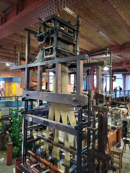 Textile machine at the museum of science and industry. I didn't know that punch cards on the early machines were ancestors to modern computers