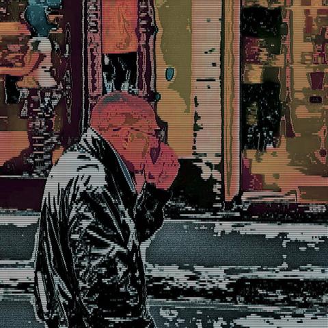 Barcelona digital edited street photography, made with the GNU Image Manipulation Program + Grid BW Color (G'MIC-Qt).