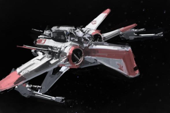 Digital painting of a sketch ARC-170 Starfighter from Star Wars
