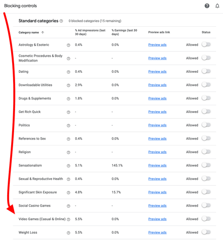 Google AdSense to stop allowing you to block video game ads on your sites or apps