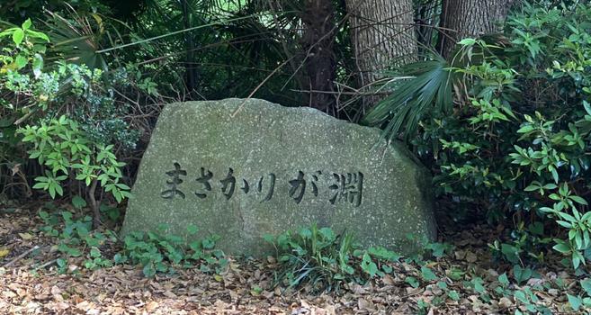 The stele near the waterfall along my regular running route.