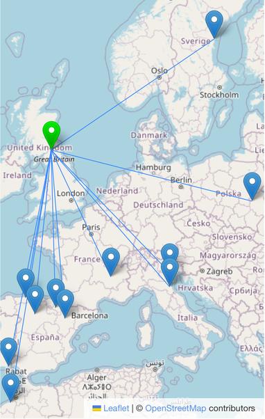 Map of contacts made from this activation.