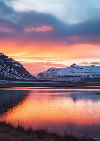 A breath-taking photograph of a landscape in Snæfellsjökull National Park, Iceland. Majestic volcanic mountains rise in the background.