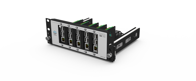 A stock photo of the nexrack UM-SBC-308 2U SBC holder thingy.  It has 5 slots for RPis and some cool rails to slide on.