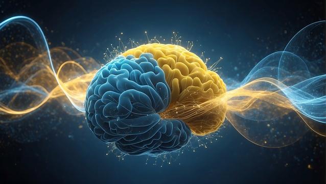 brain with waves