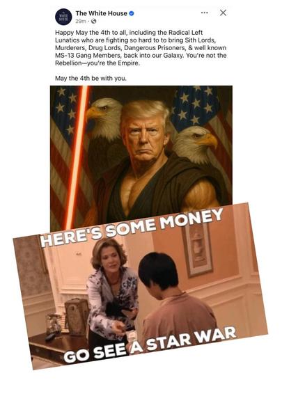 a moron and his red light saber