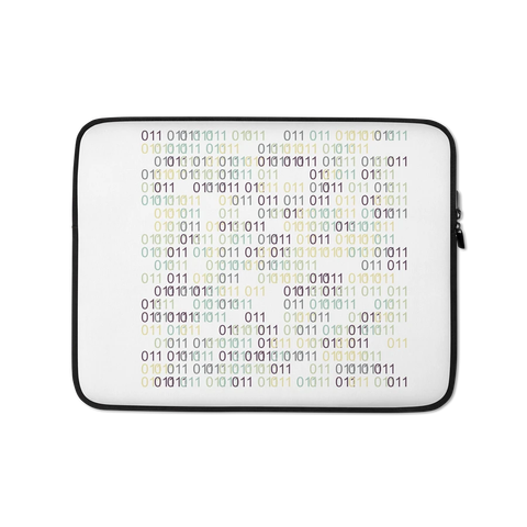 Laptop bag with binary numbers