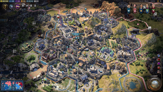 A game of CIvilization in the modern age where the capital Berlin is one turn away from scientific victory.