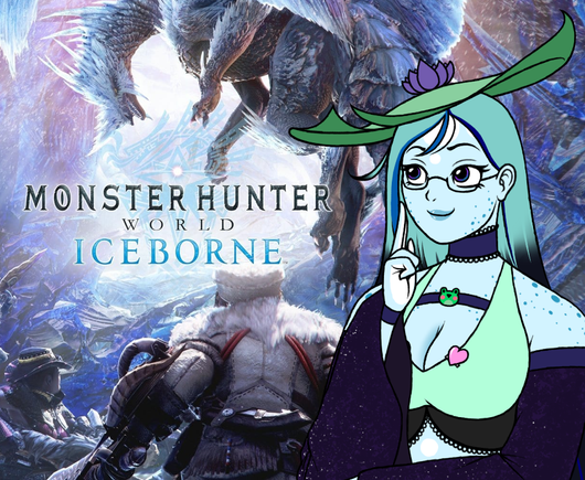 Promo image for a Monster Hunter World stream with Issy