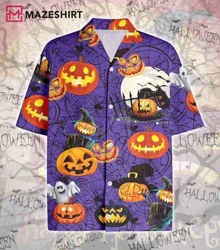 Amazing Halloween Pumpkin Spider Hawaiian Shirt