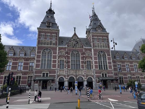 View of the Rijksmuseum in Amsterdam.