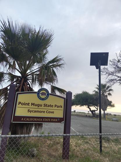Flock ALPR next to the sign for Point Mugu State Park