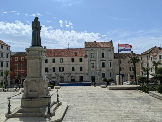 Dalmatian coast historic town hall square