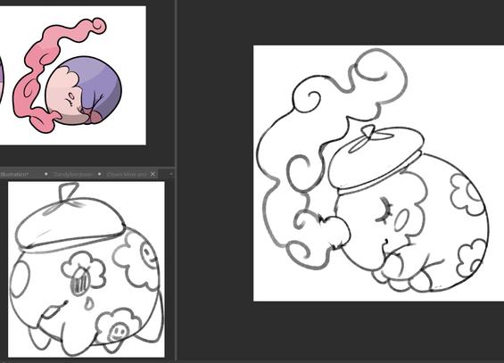 sketch wip of a musharna that is french