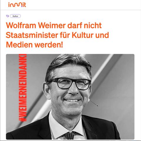 Petitions-Bild "Wolfram Weimer darf nicht Staatsminister für Kultur und Medien werden!"