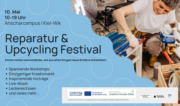 Kiel
Reparatur & Upcycling Festival
Sa. 10. Mai.
Anschar Kultur- und Kreativwirtschaft GmbH