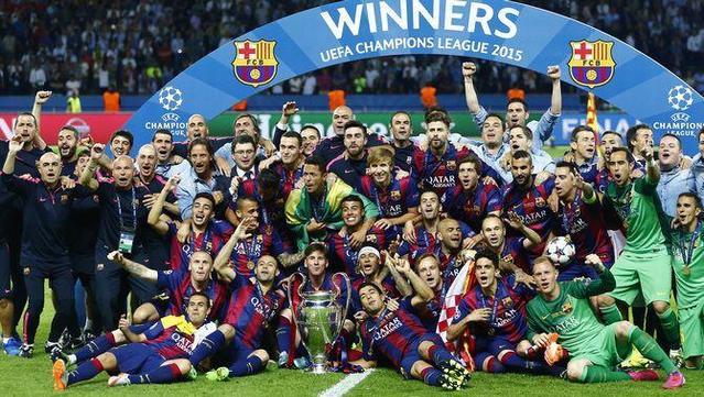 El Barça celebra la Champions de 2015