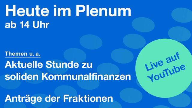Textkachel: 49. Plenarsitzung des Bayerischen Landtags heute ab 14 Uhr