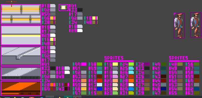 In this screenshot there is part of my work with the palette for my game... it's a mess :)