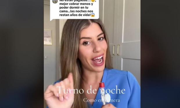 Un momento de la publicación de @enfermerarubia. (TIKTOK / @enfermerarubia)