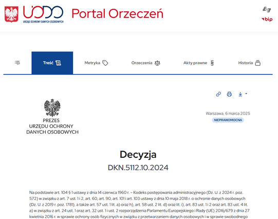 Zrzut ekranu z serwisu uodo.neurodoc.pl.